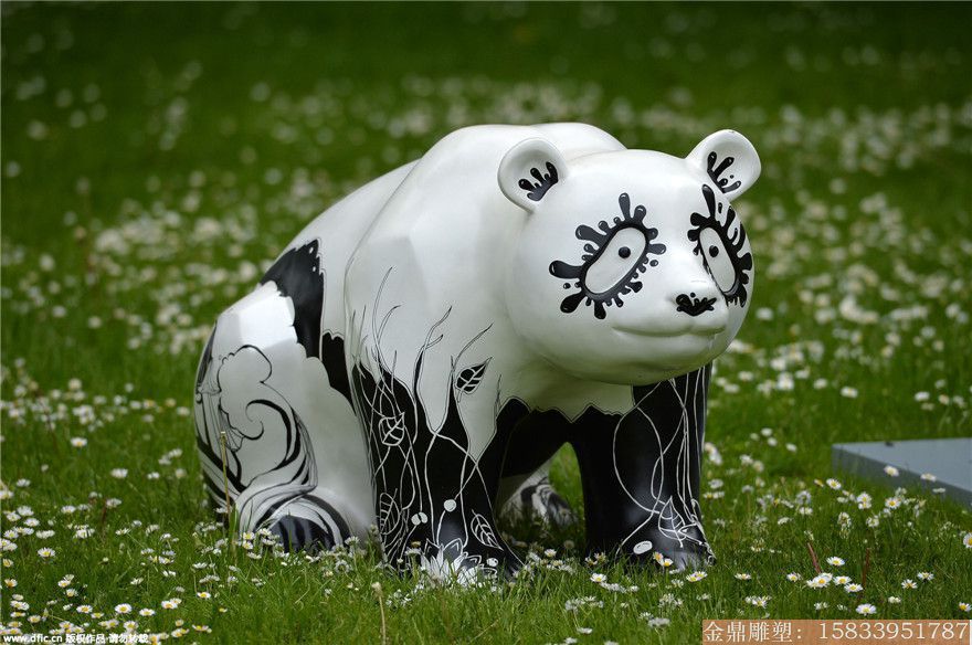 玻璃钢熊猫雕塑 艺术雕塑