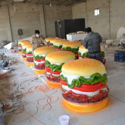 厂家制作玻璃钢汉堡包雕塑 肯德基门口摆件 美味食物景象雕塑